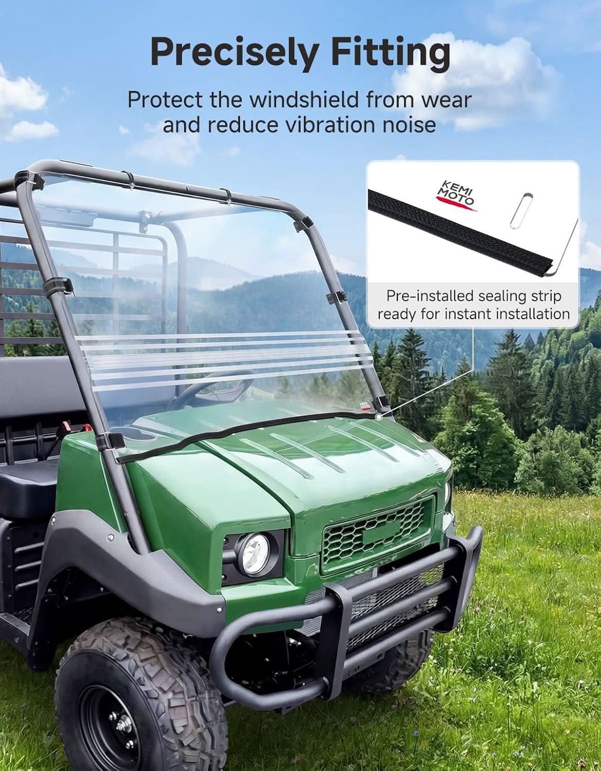 Kemimoto Flip parabrezza UTV Kawasaki Mule 4000/4010