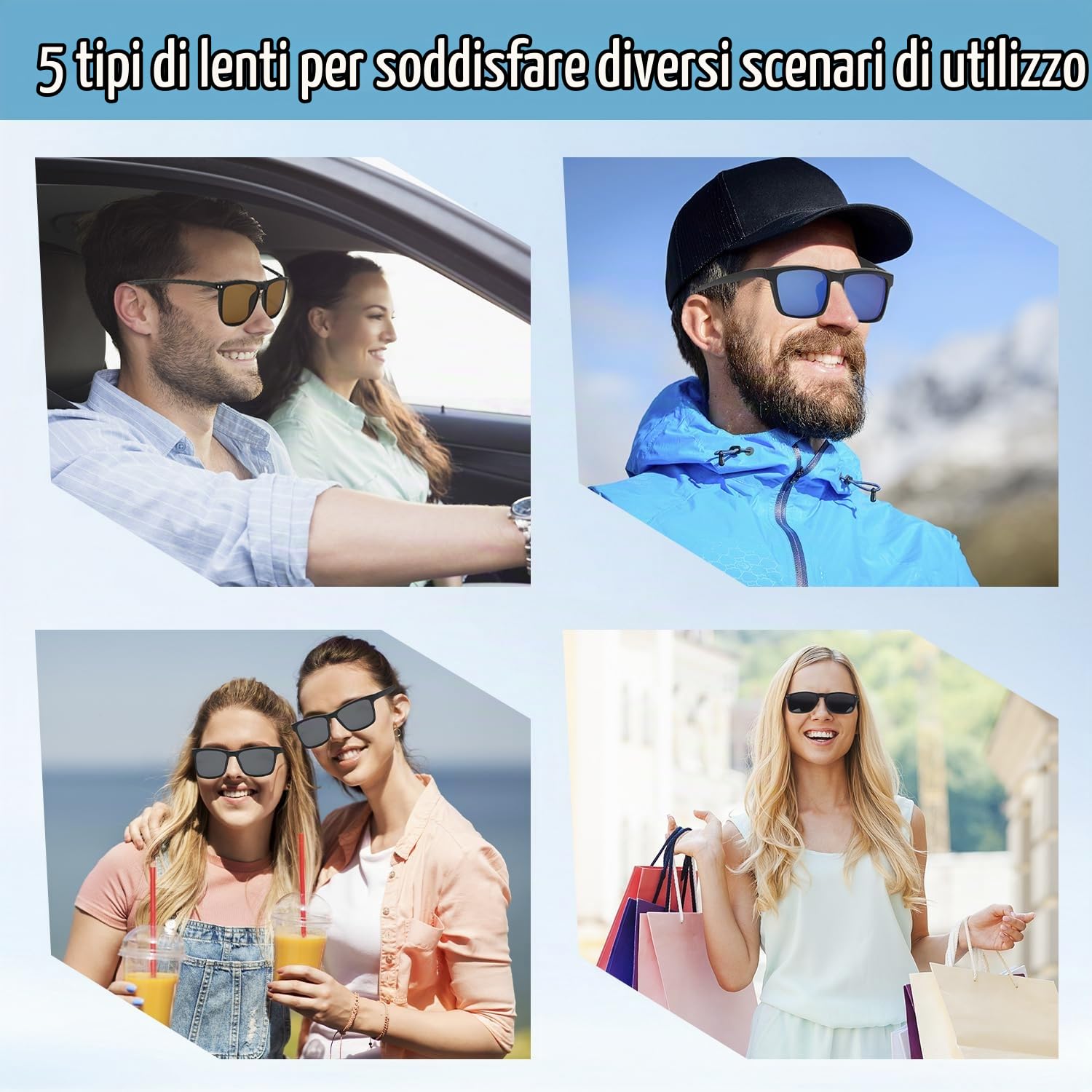 Hapivida Clip Magnetica Occhiali da Sole Retrò 5 Pezzi