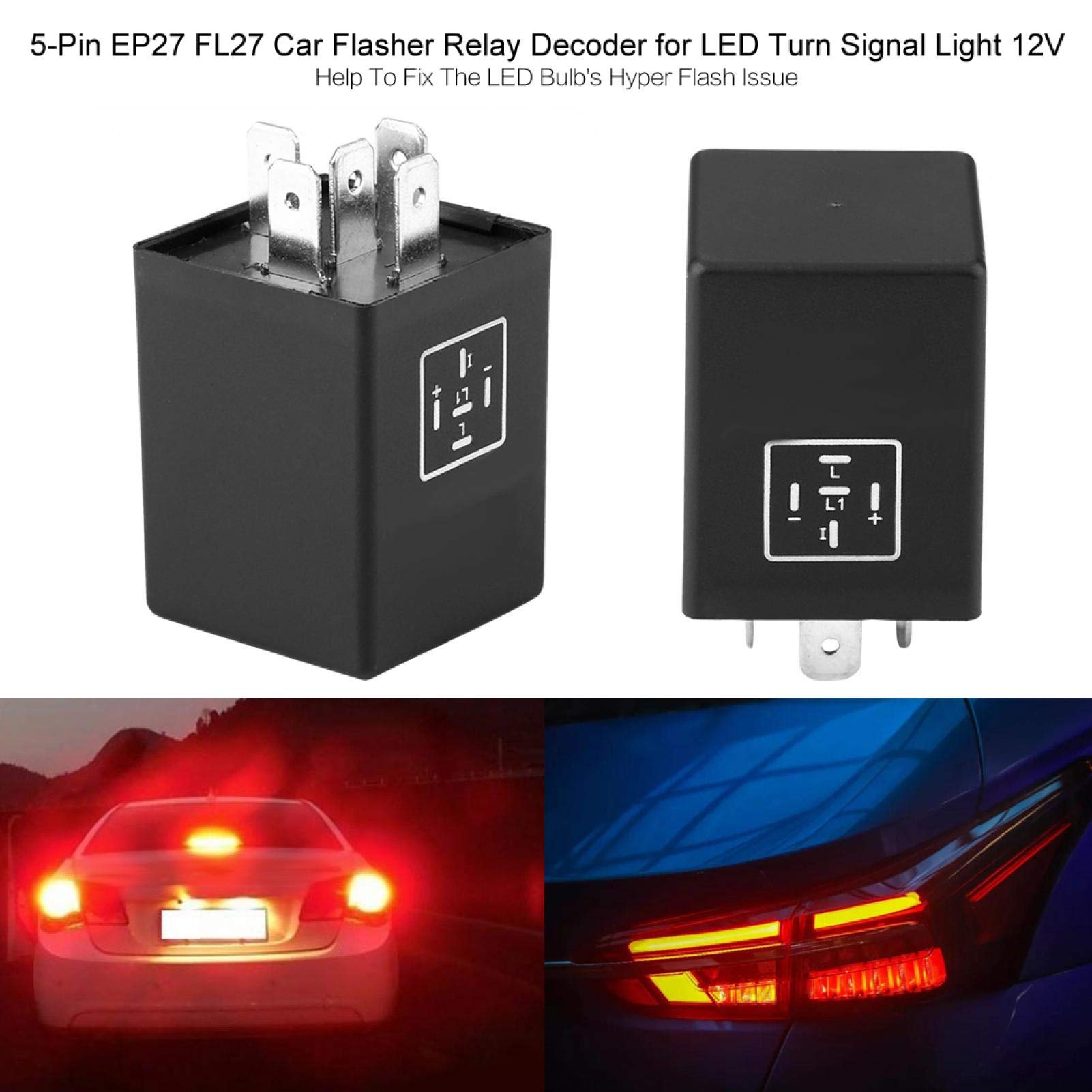 Kuuleyn EP27 FL27 Relè Frecce LED 12V 5 Pin Anti Hyperflash