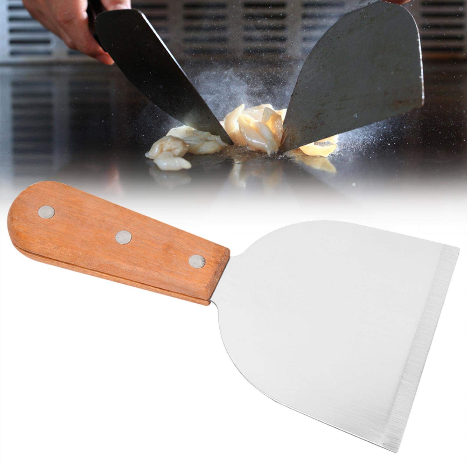 Kuuleyn Spatola Barbecue Acciaio Inox Legno 19 cm Antiruggine