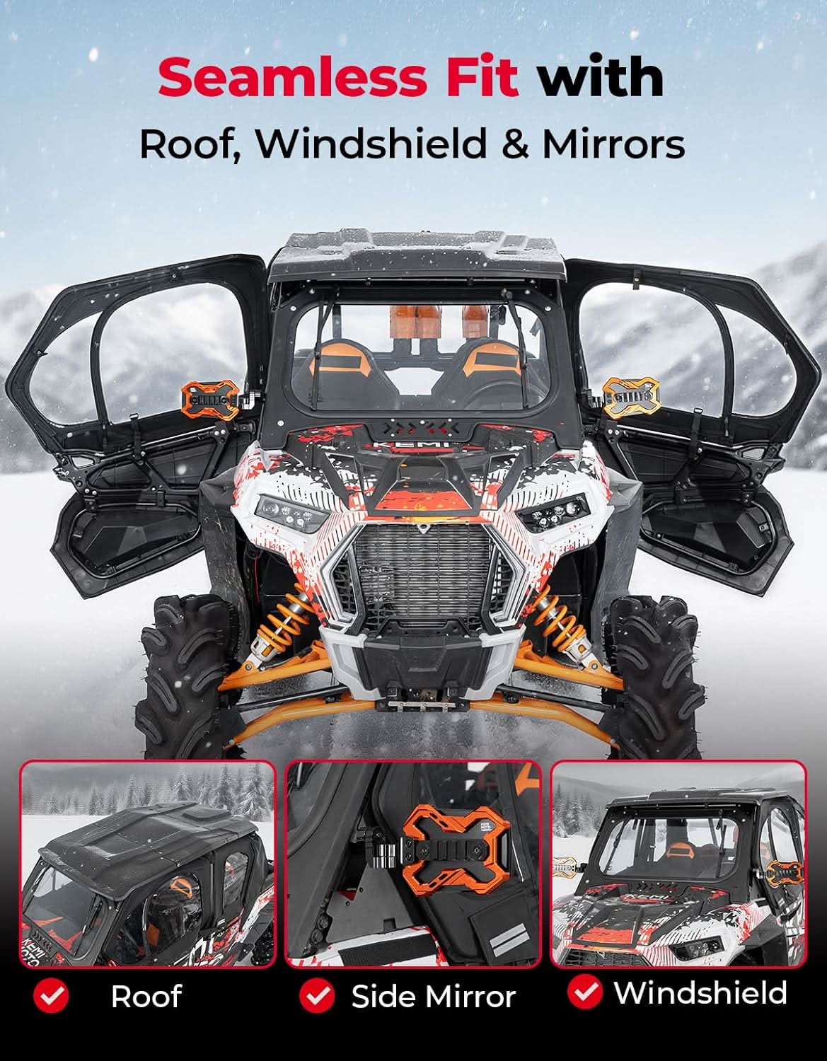 KEMIMOTO porte superiori Polaris RZR XP4 1000 acciaio