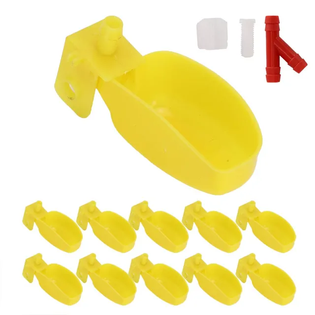 Kuuleyn Abbeveratoio Automatico Polli Giallo Destra 10 Pezzi