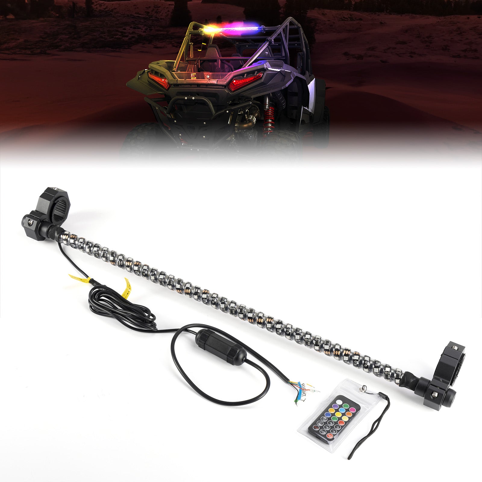 KEMIMOTO Barra LED Chase 30" Roll-Bar 38 mm con APP Freno