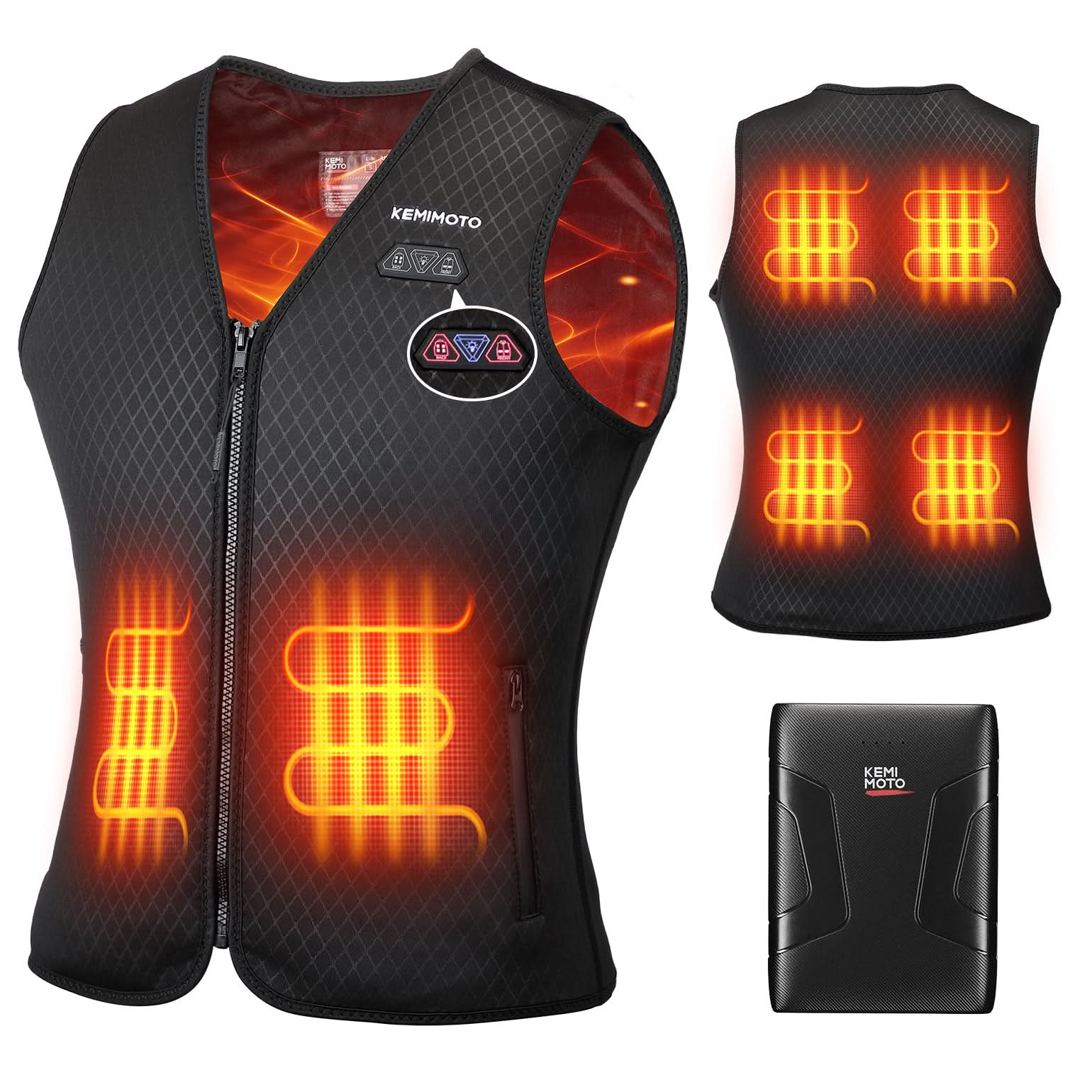 KEMIMOTO 6 zone gilet riscaldato donna con batteria