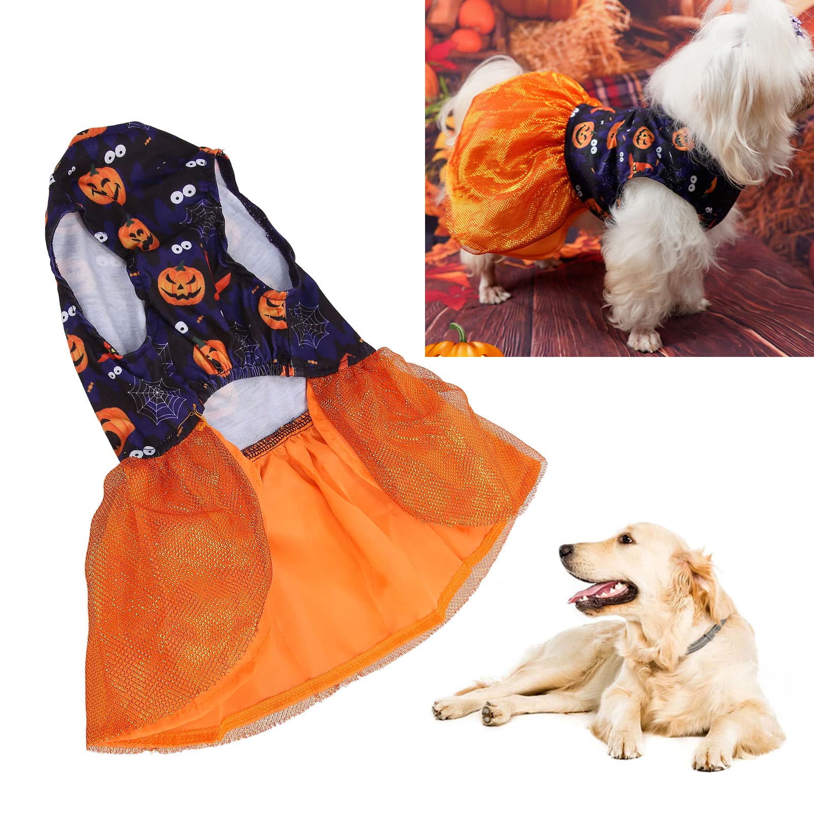 Kuuleyn Costume Halloween Cane Zucca Taglia S Leggero
