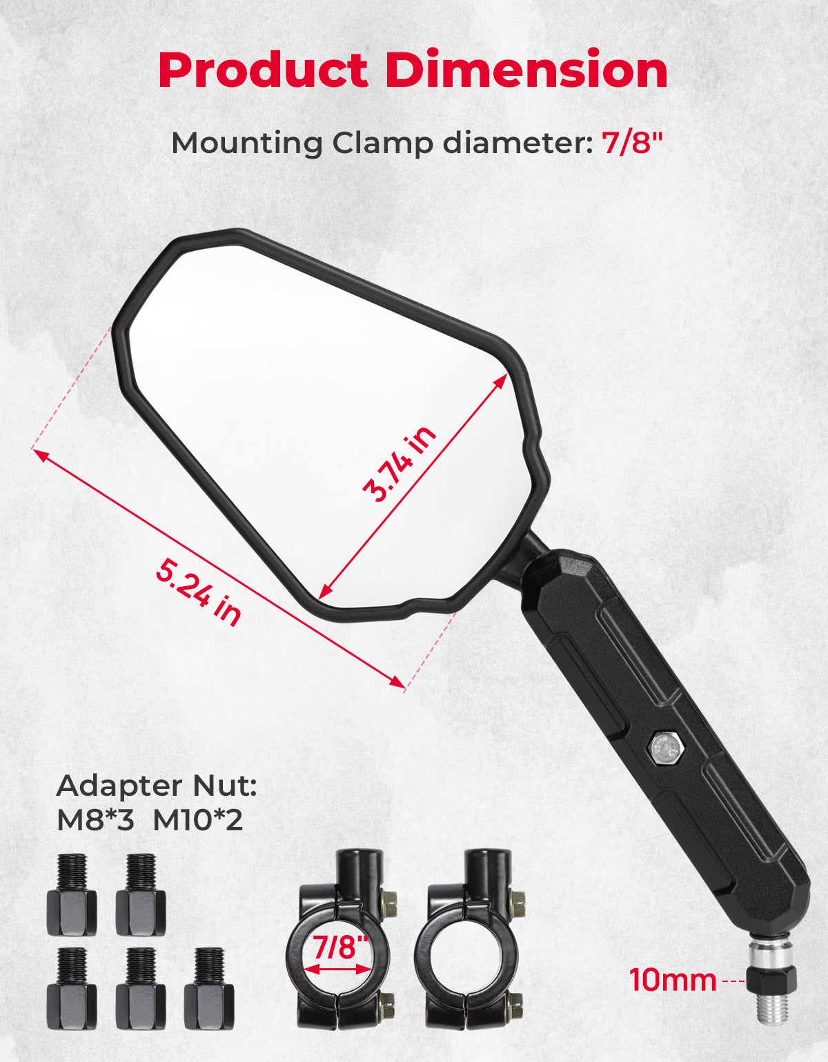 KEMIMOTO Adventure Specchi Moto M8 M10 Grandangolari