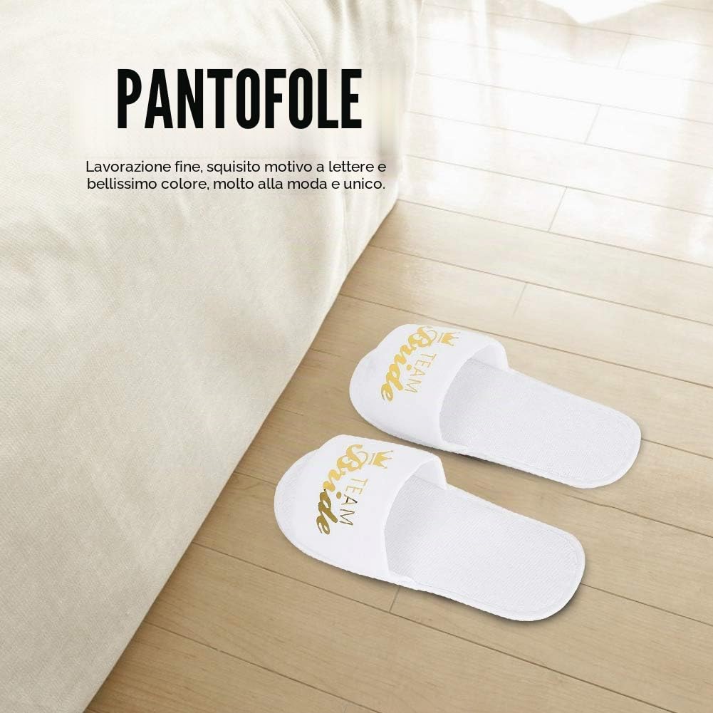 Hapivida Pantofole Sposa Usa e Getta 5 Paia Bianche Hotel