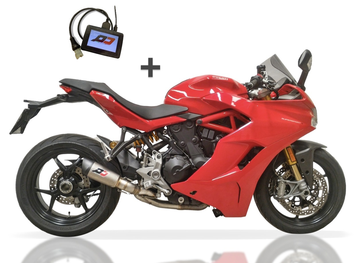 QD Exhaust Gunshot 60 kit scarico + ECU Tuning Supersport racing