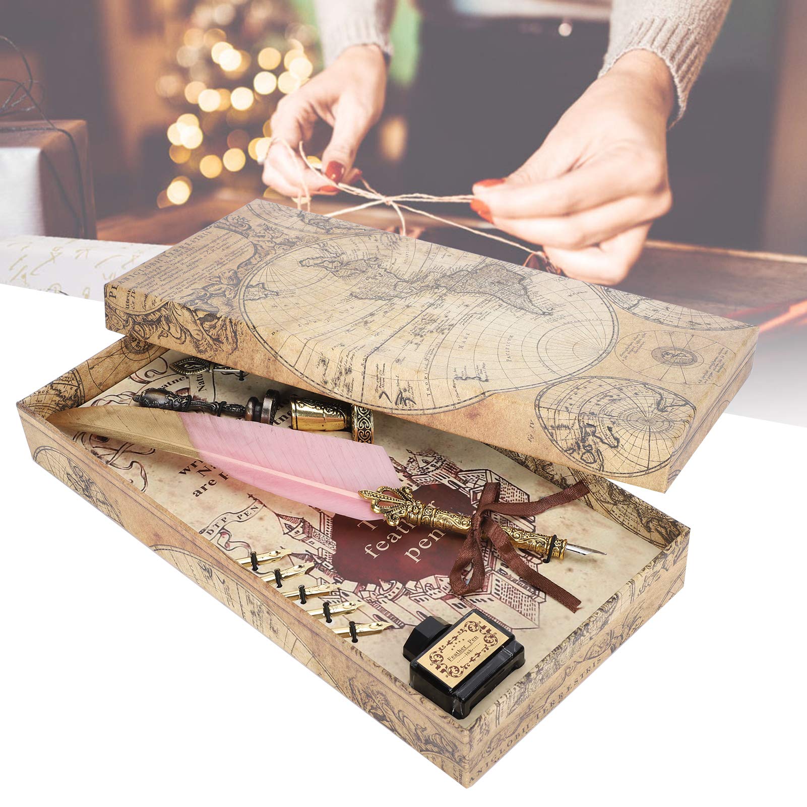 Kuuleyn Penna Piuma Calligrafia Vintage Rosa Pennino Oro