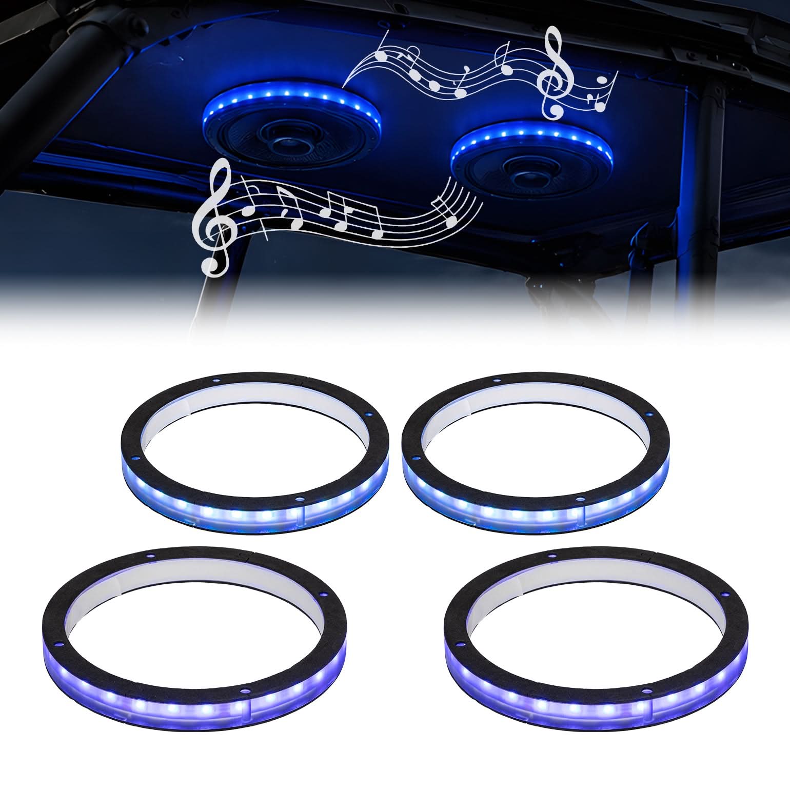 KEMIMOTO Dreamcolor Anelli LED Altoparlanti 6,5" 4 Pezzi