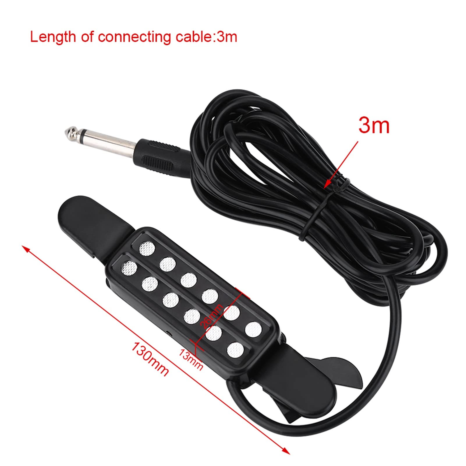 Kuuleyn Pickup Chitarra Acustica Magnetico Buca 12 Fori con Cavo