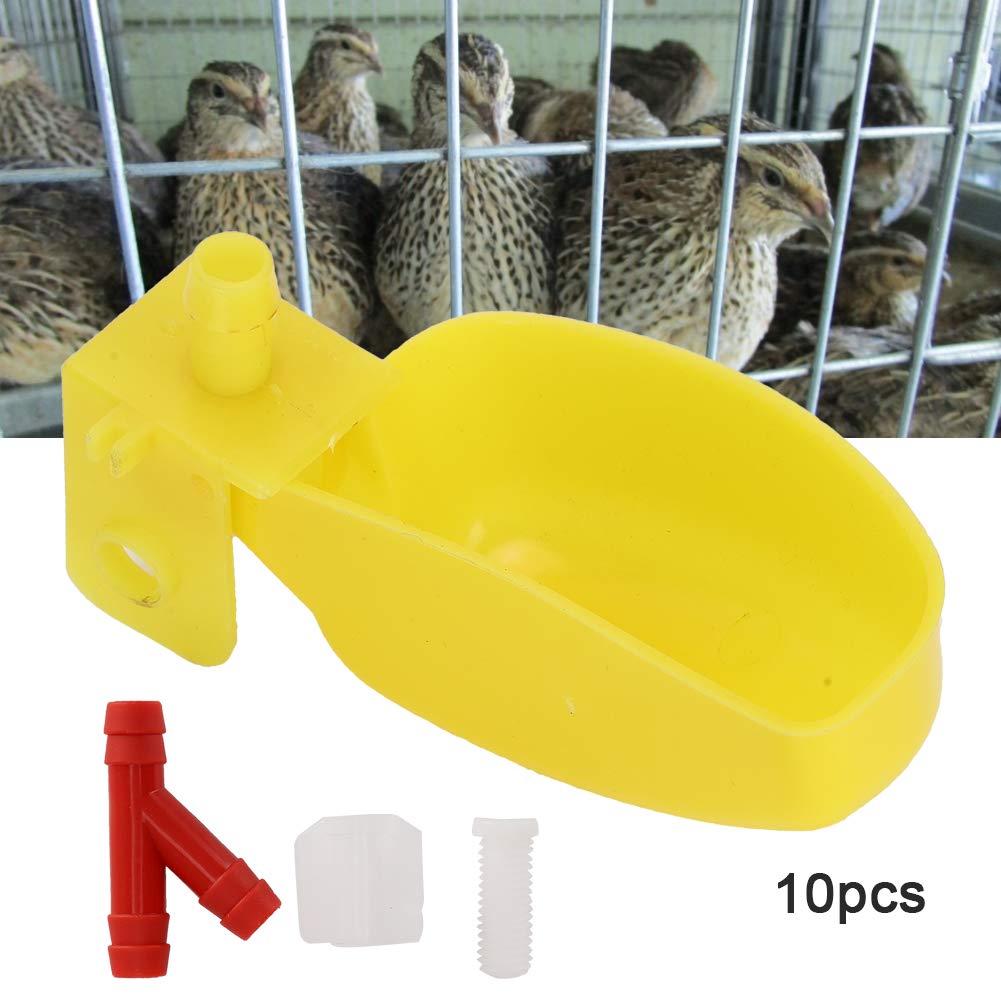Kuuleyn Abbeveratoio Automatico Polli Giallo Destra 10 Pezzi