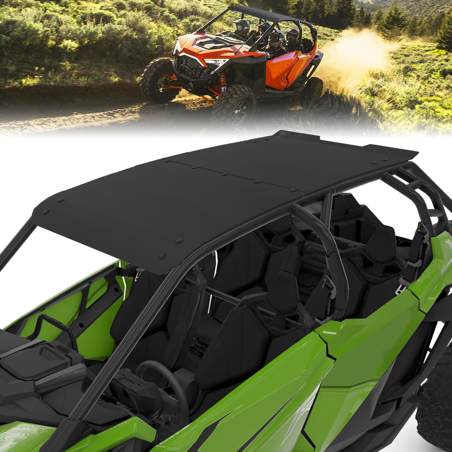 Kemimoto RZR PRO XP4 tetto alluminio 2 pezzi nero