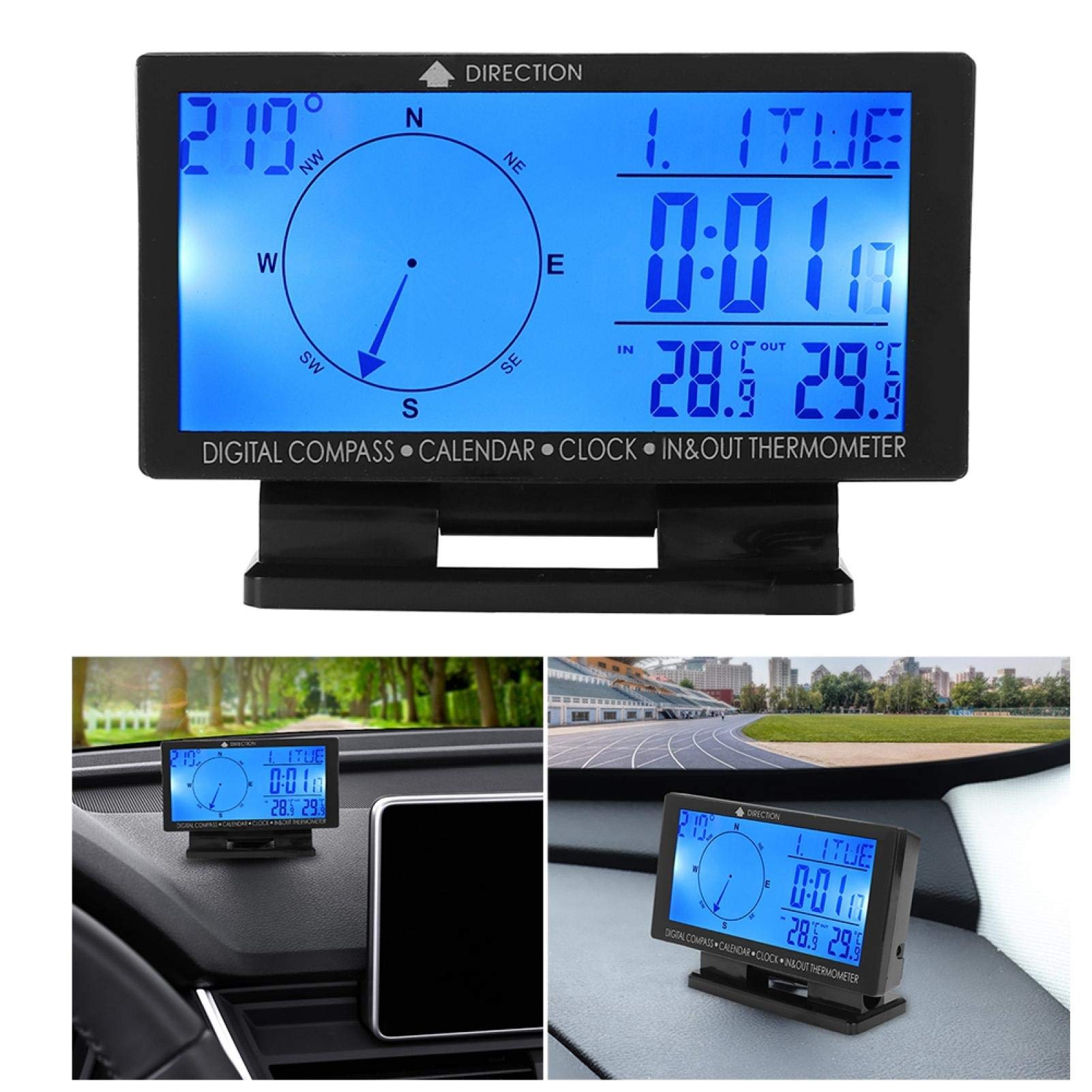 Kuuleyn CD60 termometro auto digitale bussola interna esterna