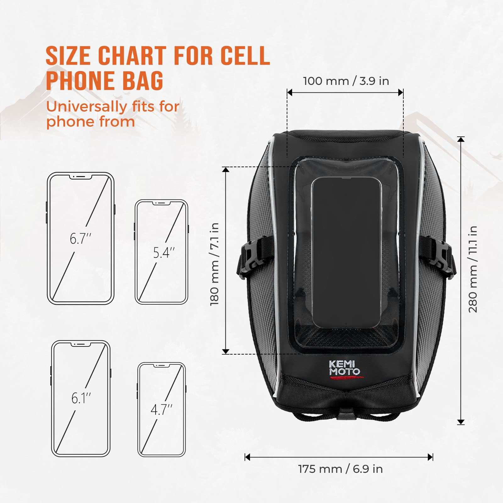 KEMIMOTO Borsa Serbatoio 3L per Can-Am Ryker Touchscreen