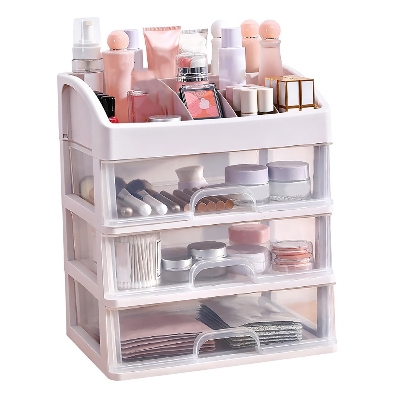 Hapivida Organizer Trucchi 3 Cassetti Trasparente Plastica