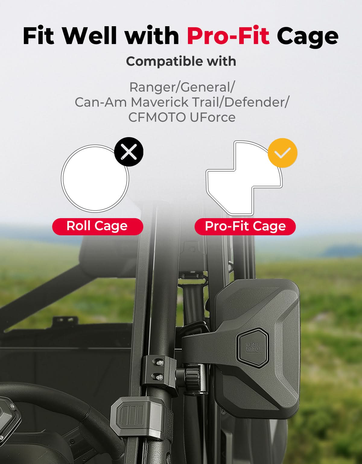 KEMIMOTO Spring Back specchietti laterali UTV rientro auto