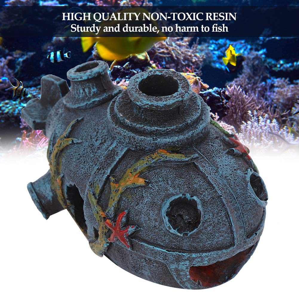 Kuuleyn Relitto Nave Decorazione Acquario Resina Nascondiglio