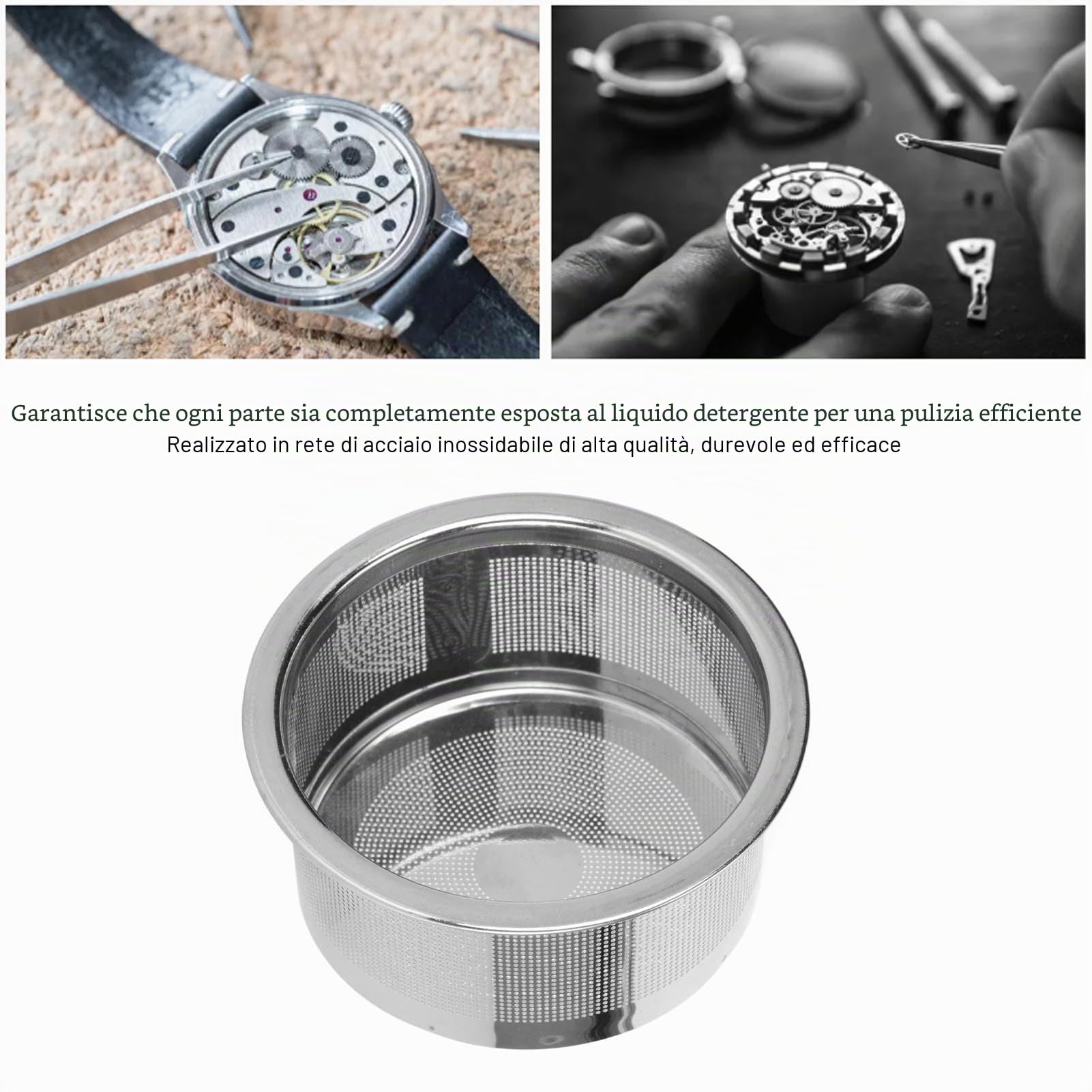 Hapivida Cestino Pulizia Ultrasuoni Acciaio Inox Rete Fine
