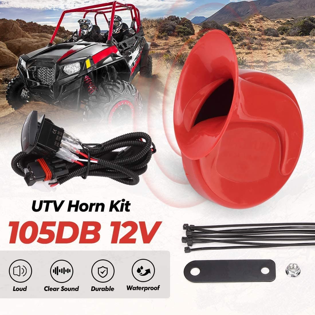 KEMIMOTO UTV kit clacson 12V universale con interruttore