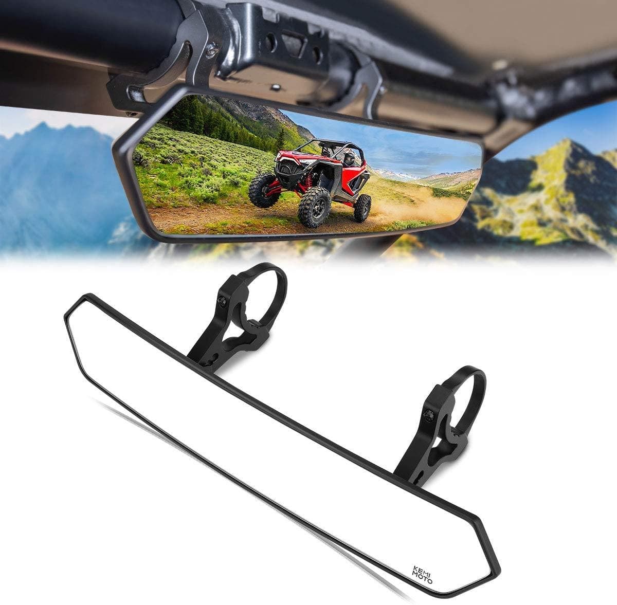 Kemimoto Set 3 Specchi UTV Tubo 1,75-2 Pollici Antivibrazione