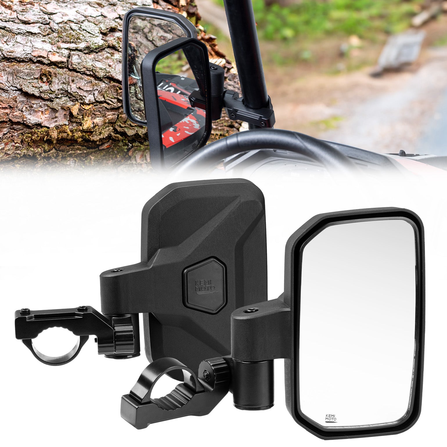 KEMIMOTO Universal specchietti laterali UTV alluminio pieghevoli