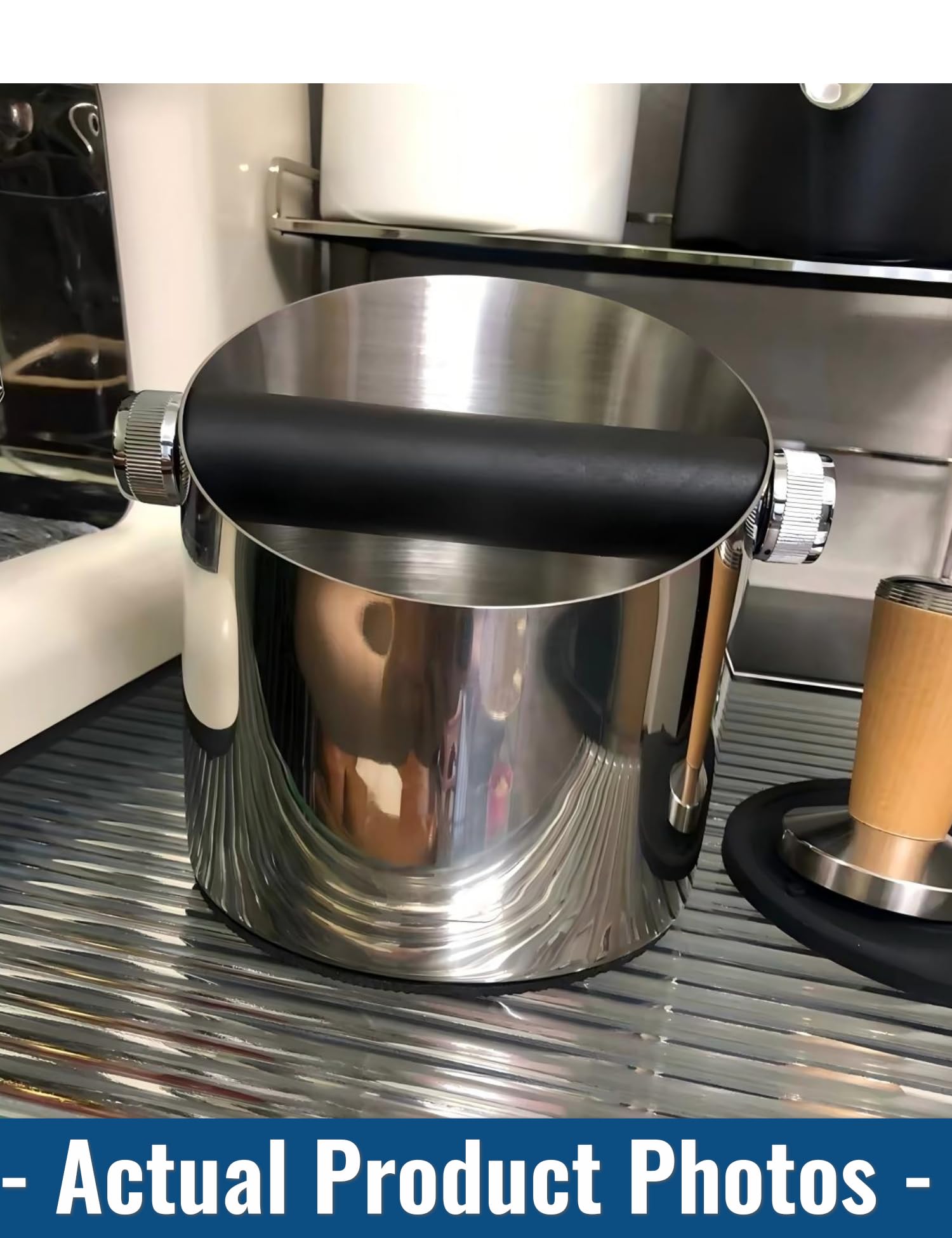 Hapivida knock box caffè acciaio inox argento 15x14x14 cm