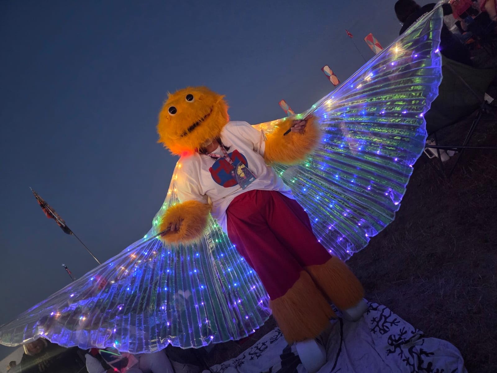 Hapivida Ali Farfalla LED Rosse 300 cm Costume Fata