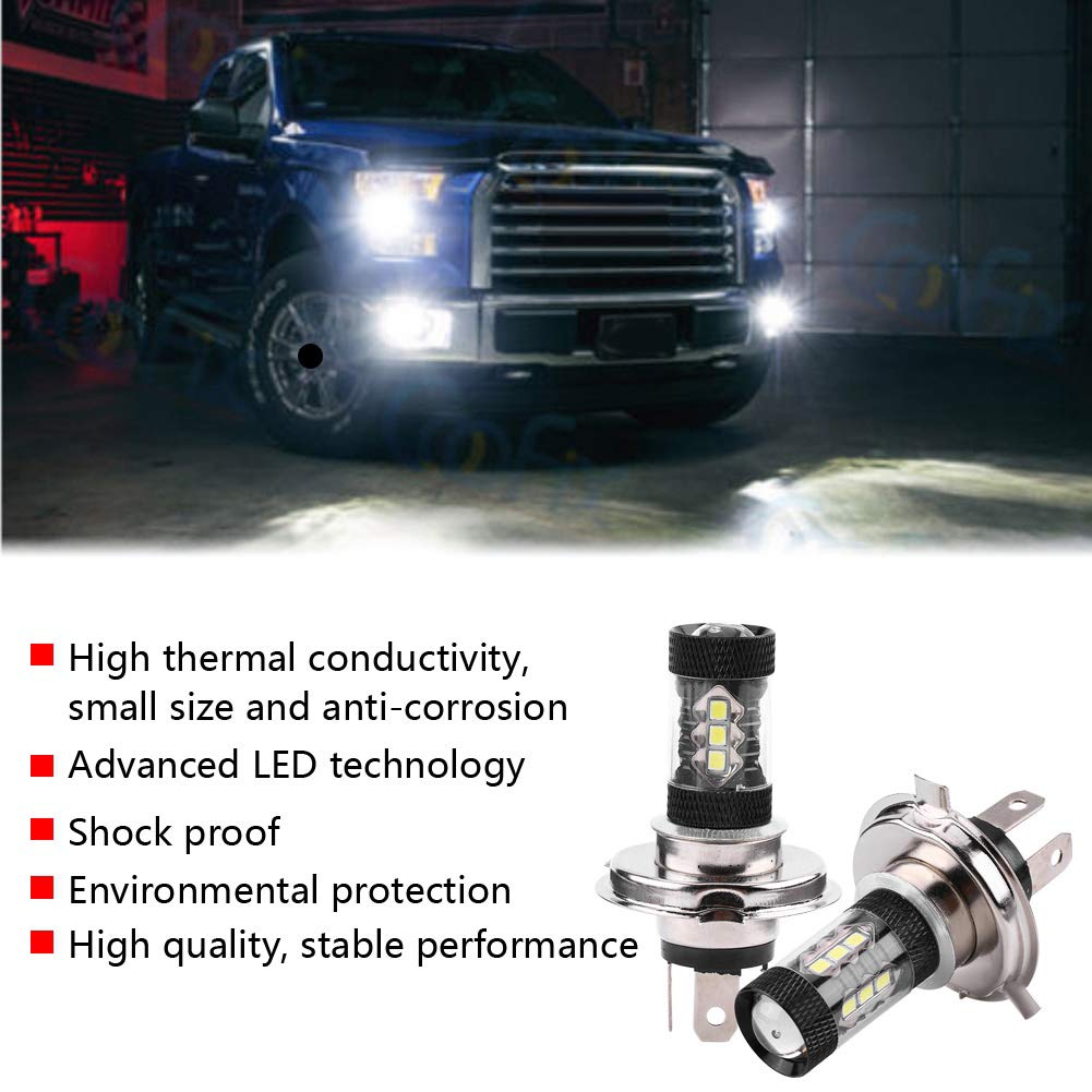 Kuuleyn Lampadine LED Auto H4 12-24V 80W 2 Pz