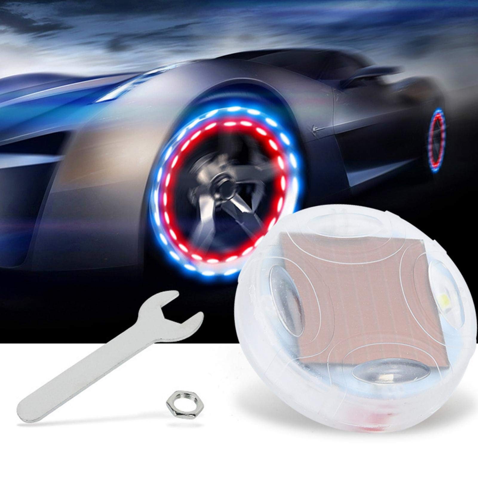 Kuuleyn tappi valvola LED solari ruota auto moto bici 4 pezzi