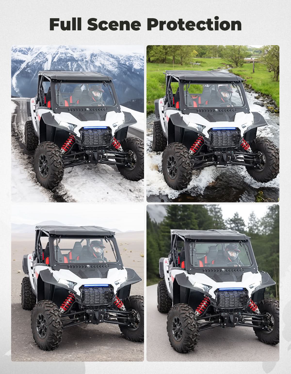 Kemimoto Parabrezza Vetro RZR XP 1000 con Tergicristalli Vetro