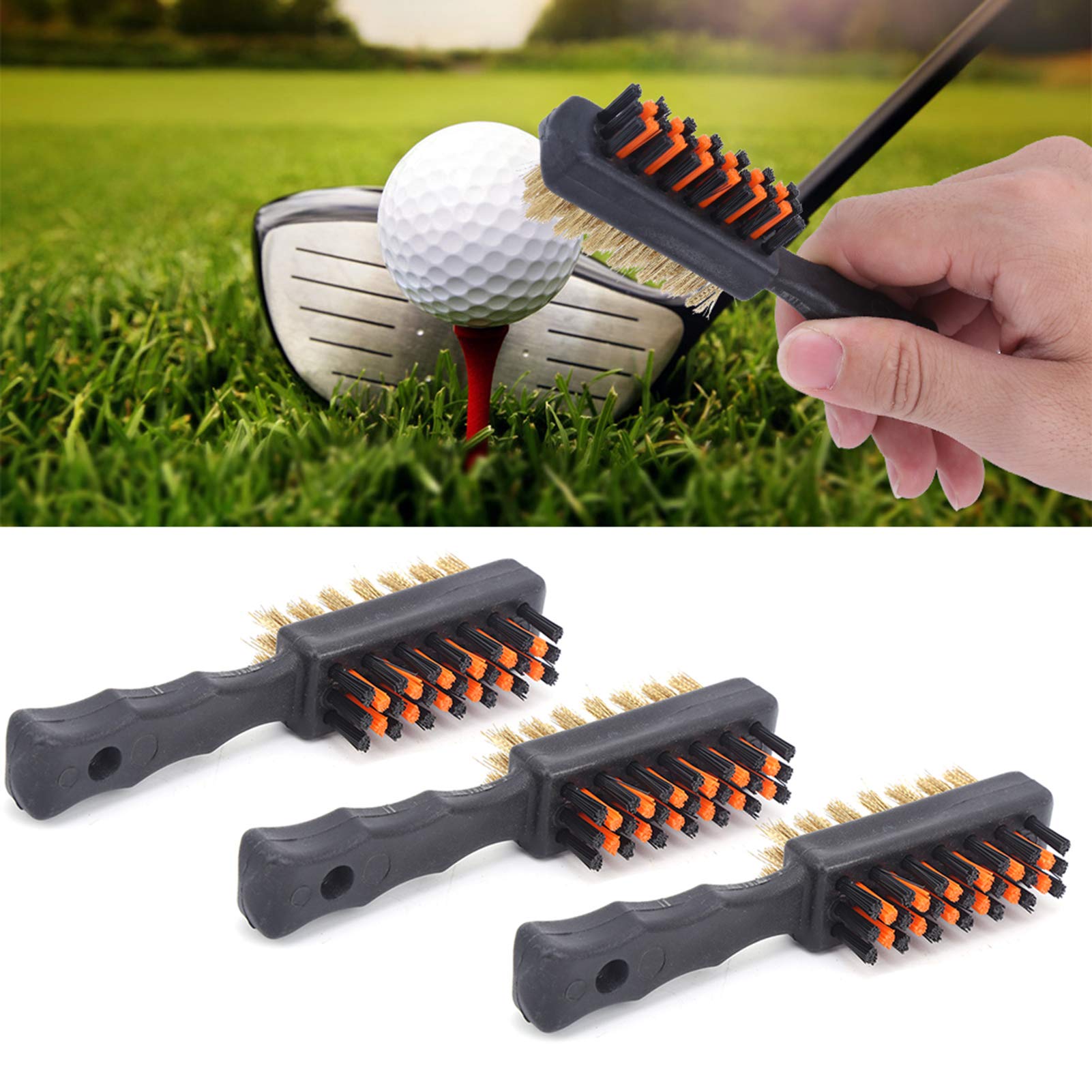Kuuleyn spazzola golf doppia faccia 3 pezzi filo rame