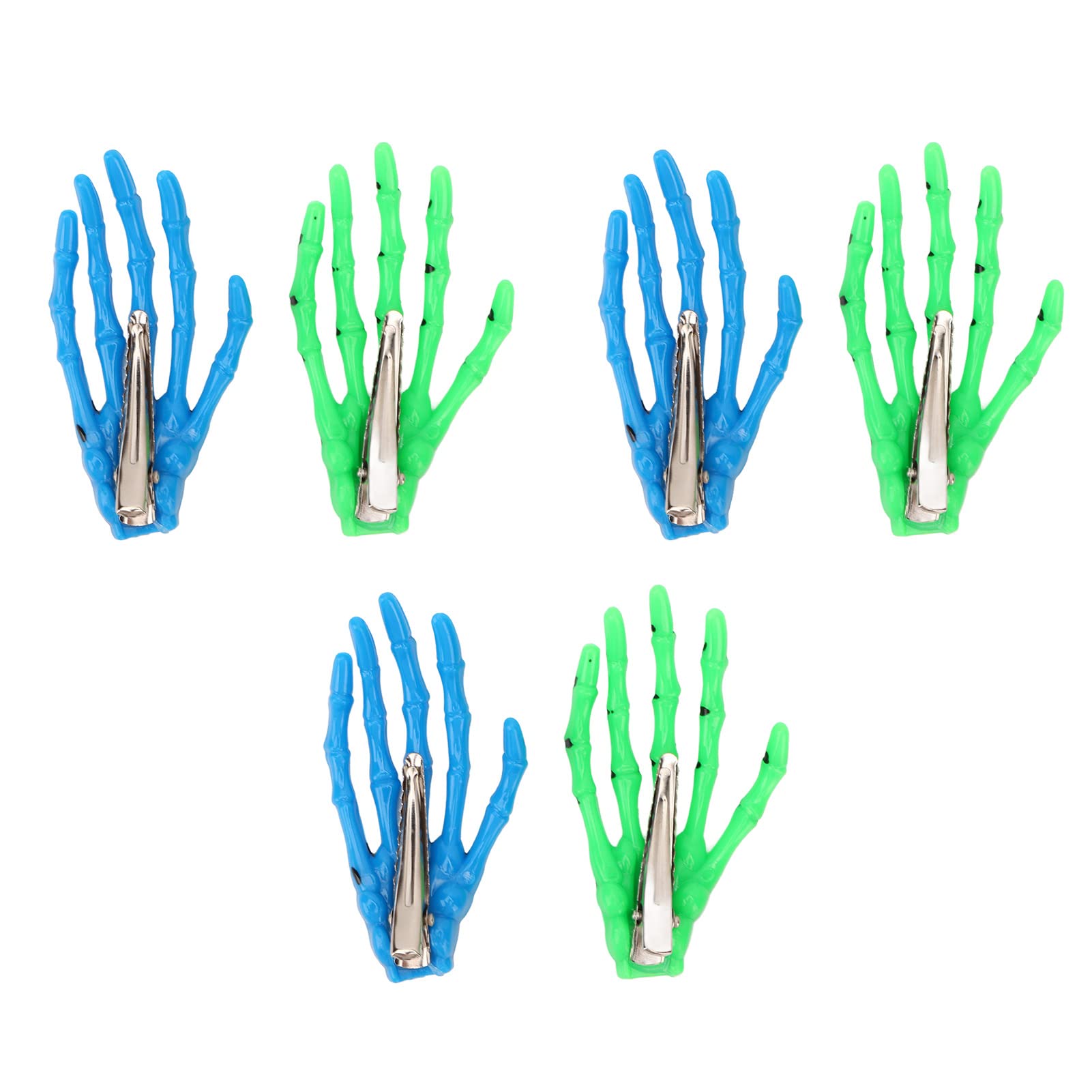 Kuuleyn Halloween fermagli capelli scheletro 6 pezzi blu verde