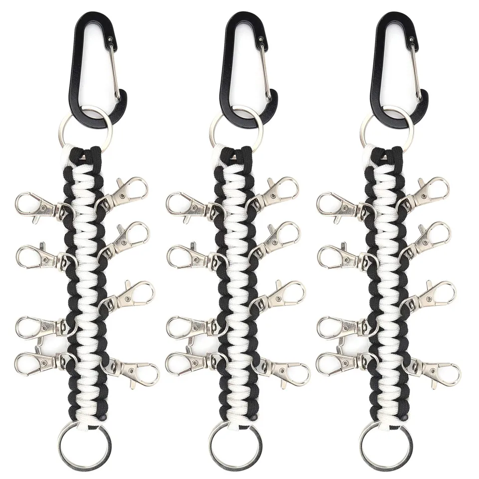 Kuuleyn Moschettone Paracord Zaino 3 Pezzi Portachiavi