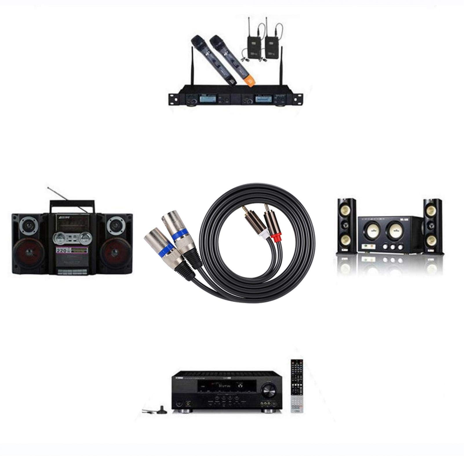 Kuuleyn Cavo RCA Maschio a XLR 1,5 m Adattatore Audio Rame