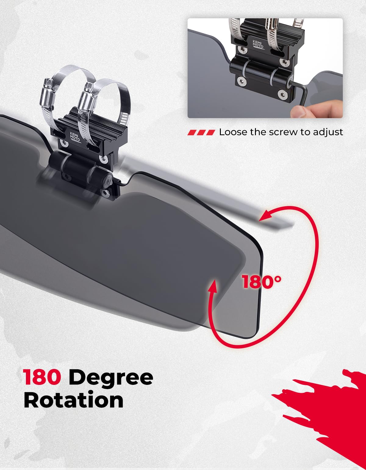 Kemimoto B0111-14301SK parasole UTV 1 pz roll-bar 38-51 mm orientabile