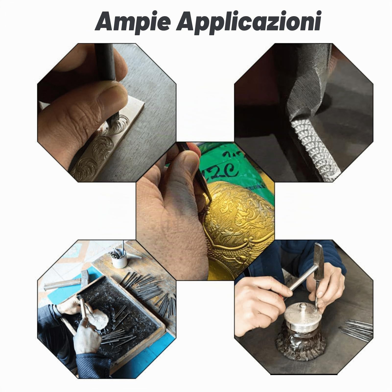 Hapivida Set Bulini Gioielleria 20 Pezzi Incisione Metallo
