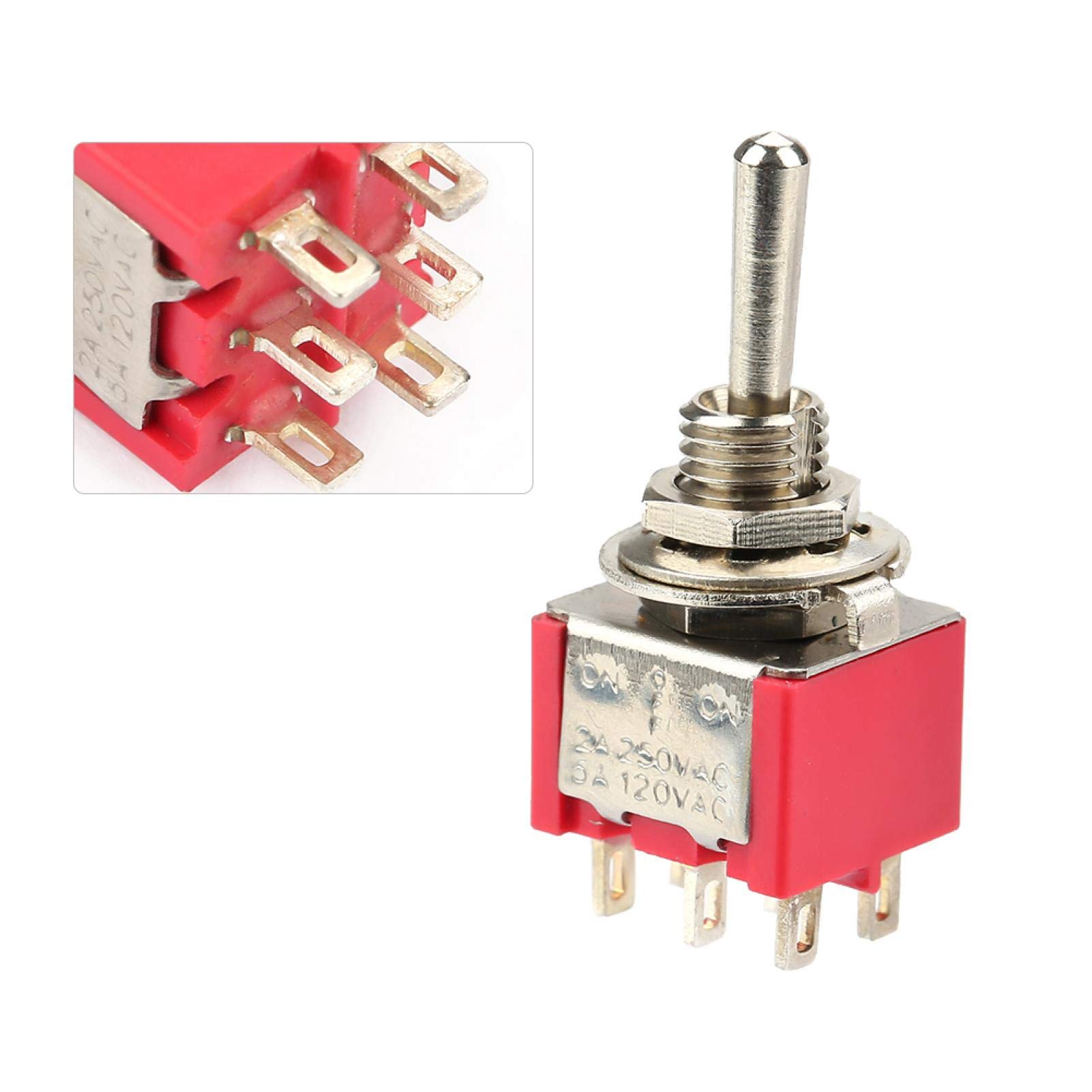 Kuuleyn Interruttore Levetta ON-OFF-ON DPDT 6 Pin 10 Pezzi
