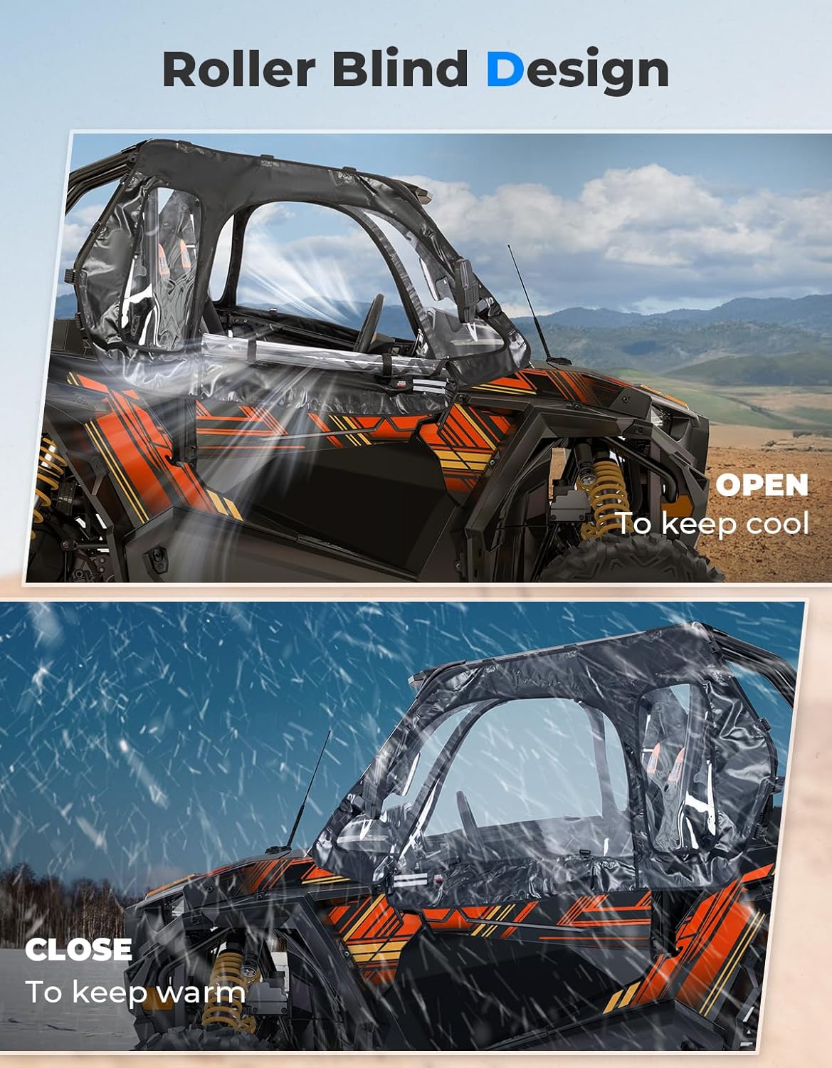 KEMIMOTO Porte Superiori RZR XP 1000 Telo PVC 2014-2023
