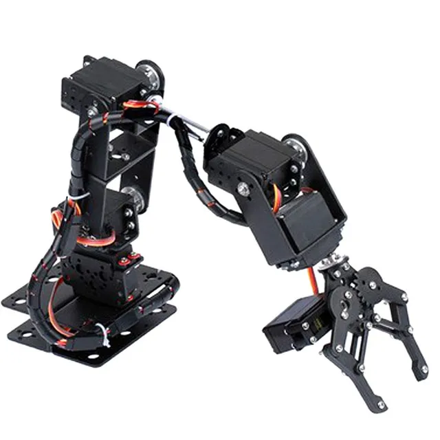 Kuuleyn 6DOF braccio robotico alluminio nero kit pinza