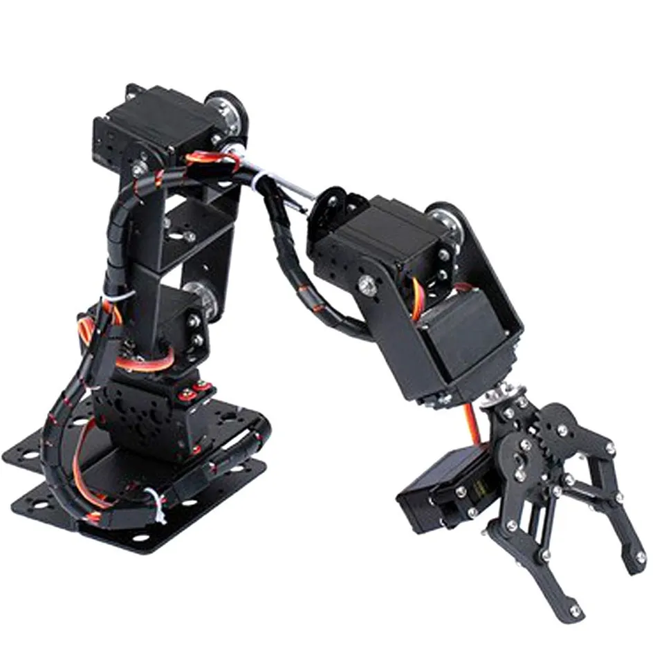 Kuuleyn 6DOF braccio robotico alluminio nero kit pinza