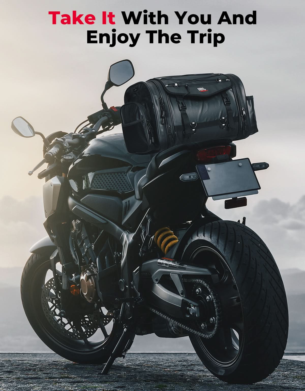 KEMIMOTO Borsa Moto 60L Impermeabile da Sella
