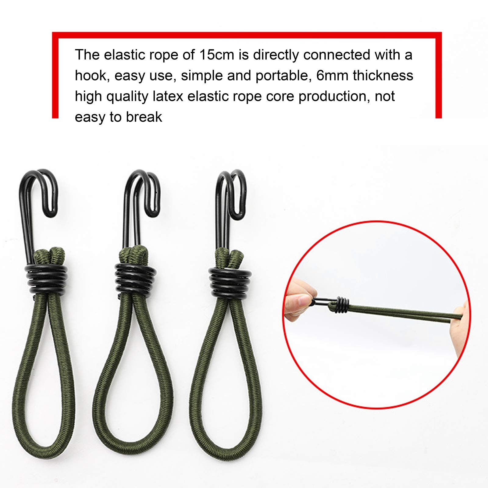 Kuuleyn Corda Elastica Tenda Campeggio 10 Pezzi Gancio