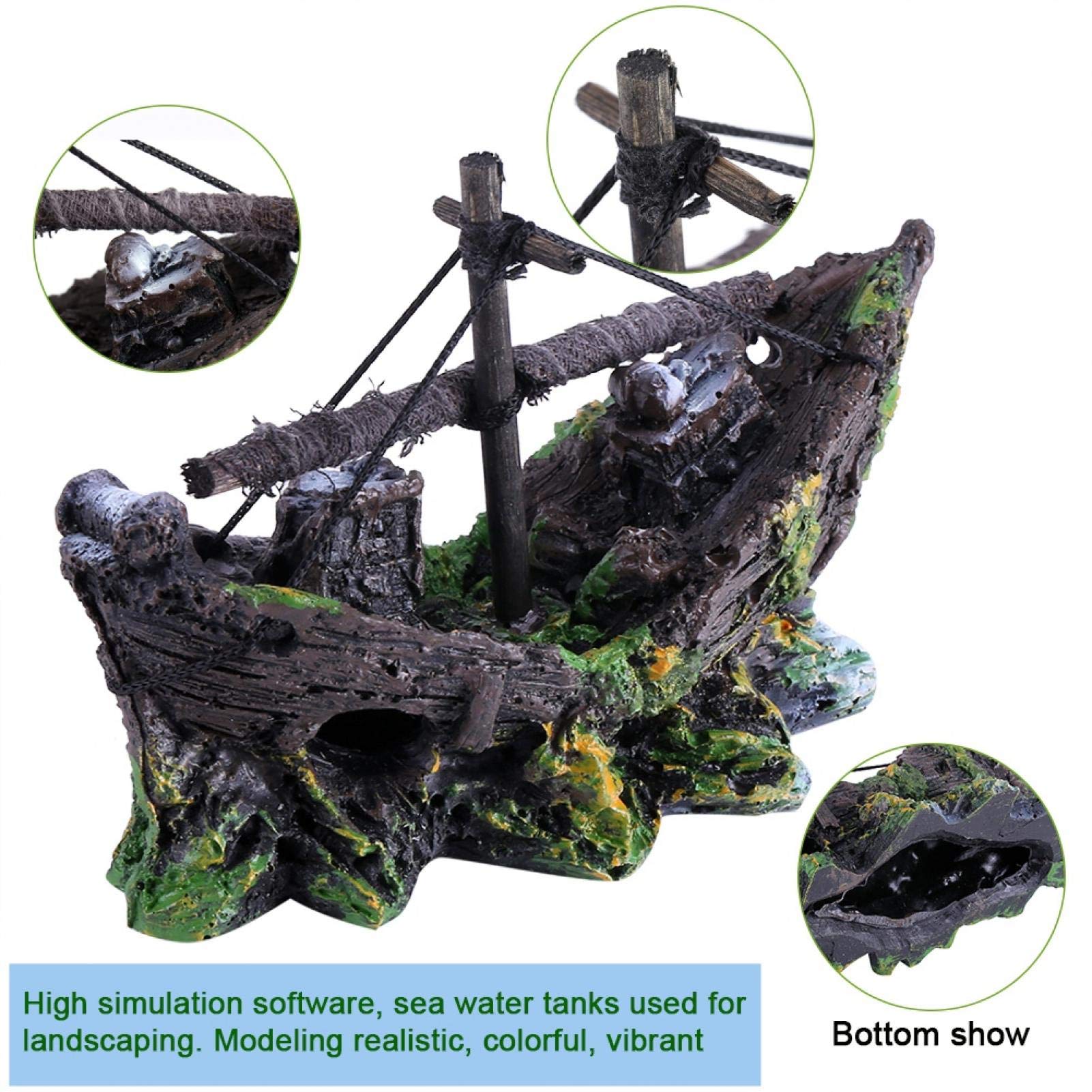 Kuuleyn decorazione acquario resina relitto 13 cm