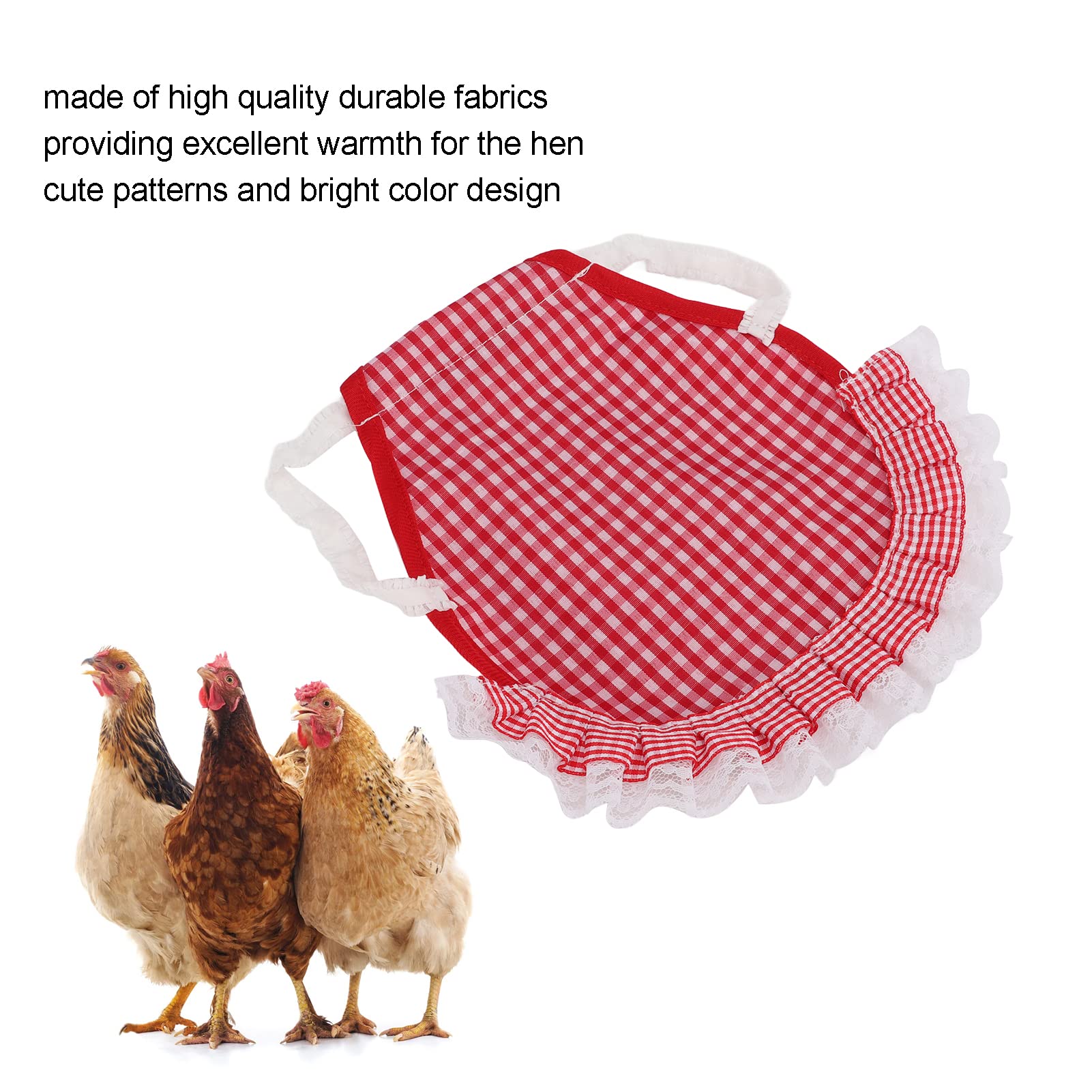 Kuuleyn Sella Protettiva per Galline Plaid Rosso Riutilizzabile