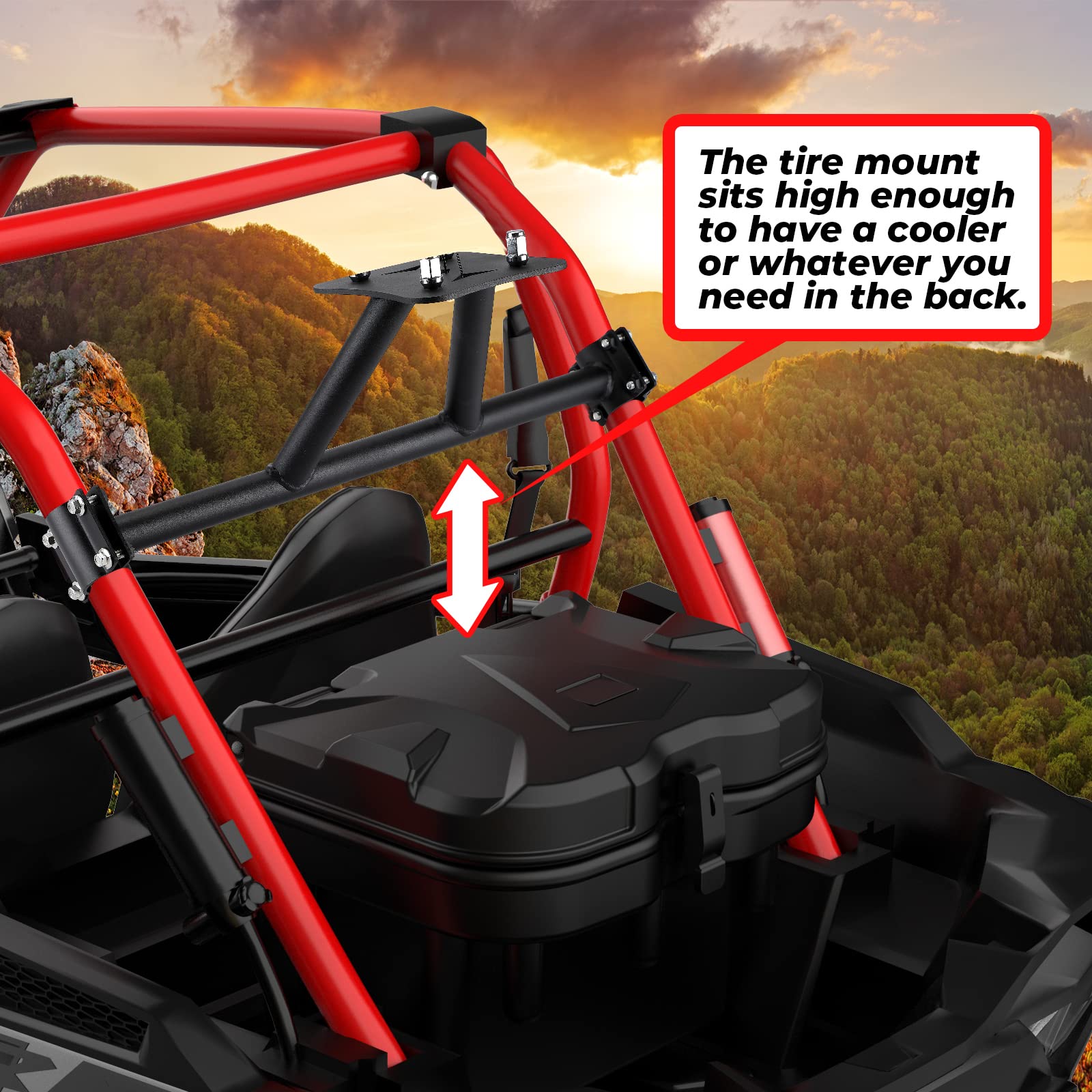 KEMIMOTO FTVTC001 supporto ruota scorta RZR XP 1000 acciaio