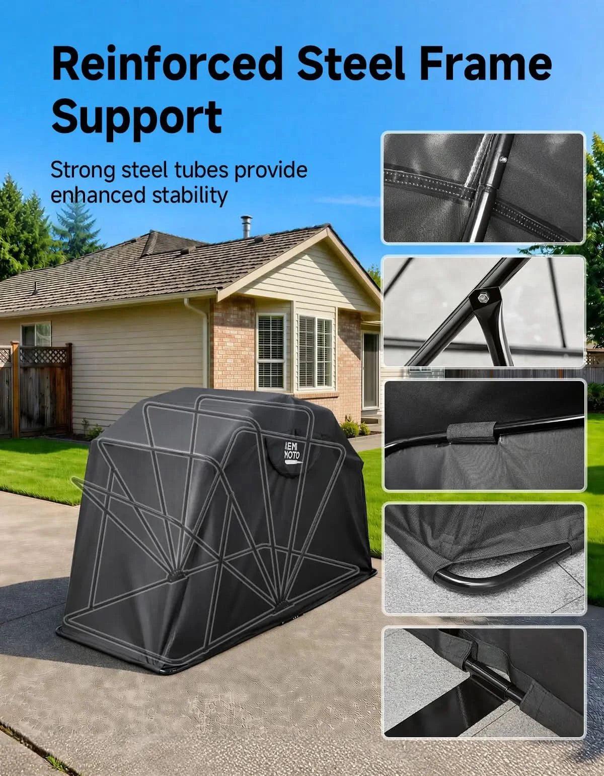 KEMIMOTO Storage Shelter telo garage moto L 600D impermeabile