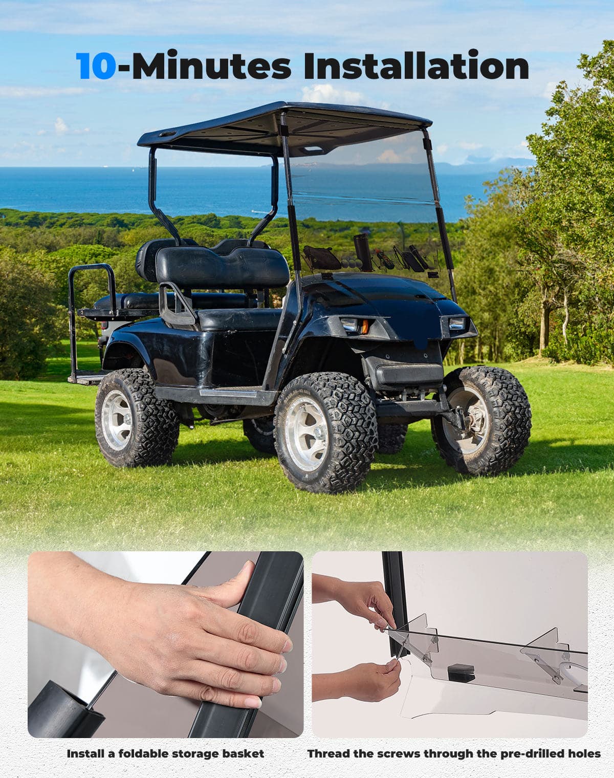 Kemimoto EZGO TXT parabrezza abbattibile fumé con vano 1995-13