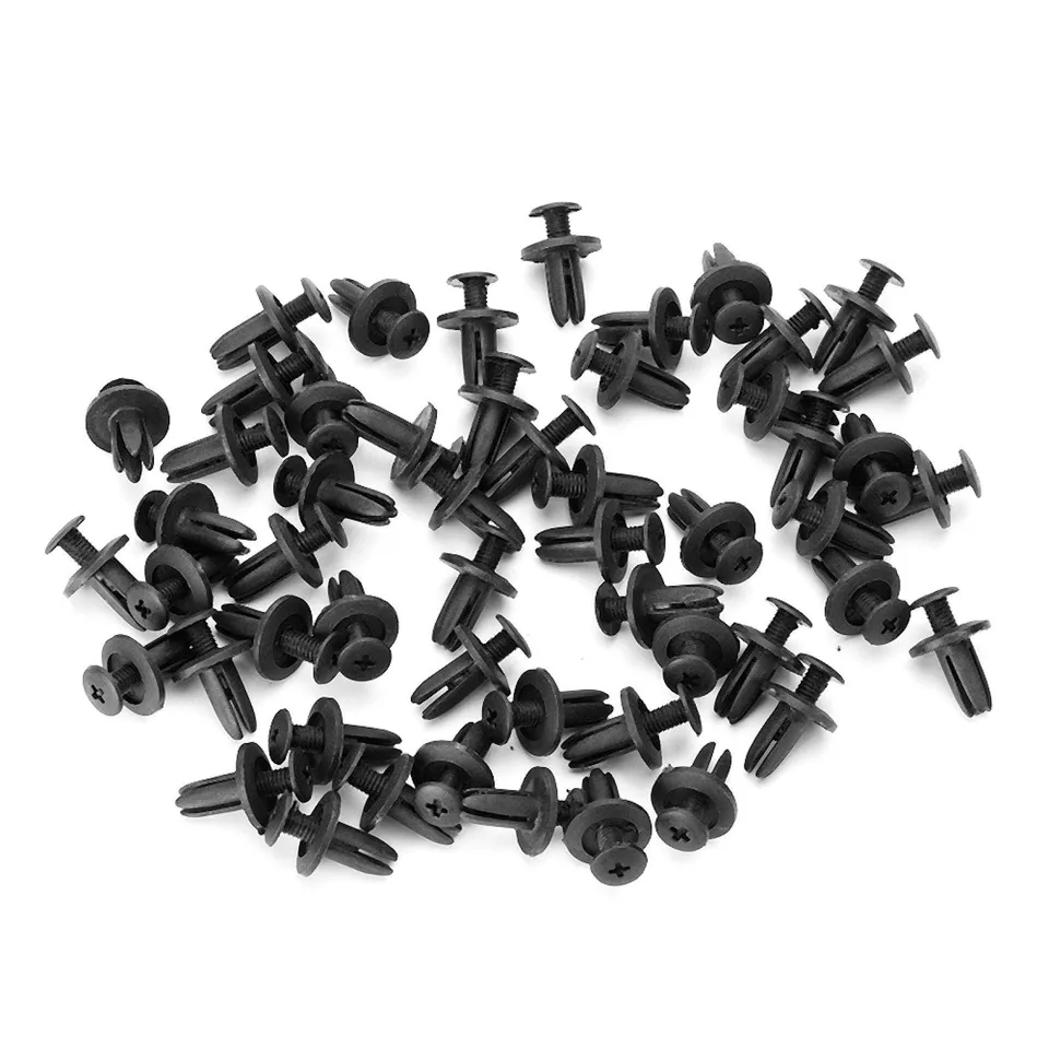 Kuuleyn Rivetti Plastica Auto 6mm 50 Pezzi Neri Universali
