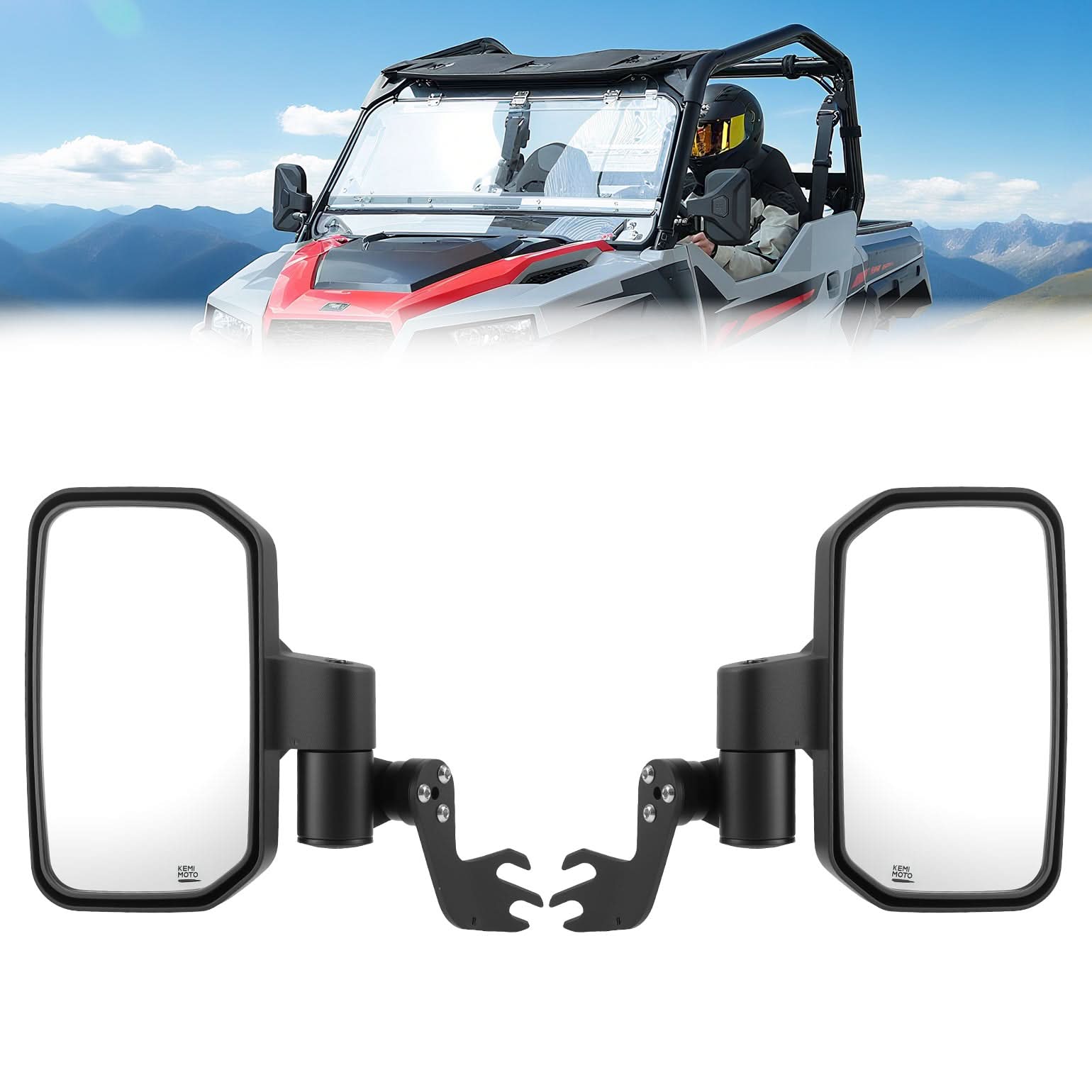 KEMIMOTO Specchietti Laterali Polaris General 1000 Richiudibili